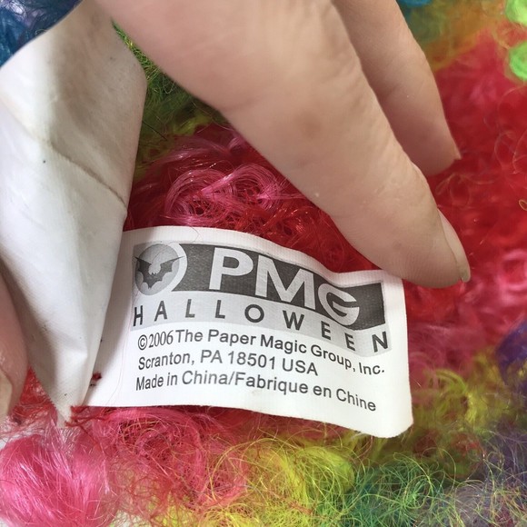 Creepy Clown Halloween Mask and Rainbow Wig - Picture 7 of 7